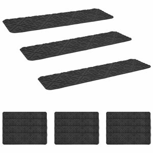vidaXL Stufenmatten 15 stk. 76 x 20 cm Dunkelgrau Polyester Rechteckig
