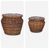 vidaXL Blumentopfkorb mit Speicher 2 pcs Braun Lacak Rattan
