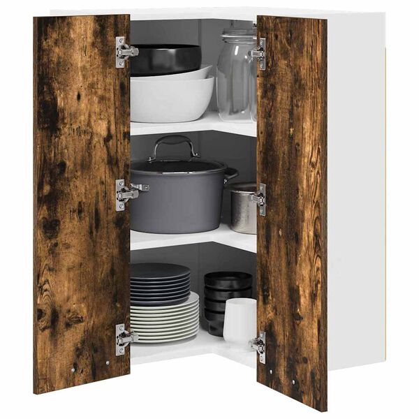 vidaXL H&auml;ngeschrank Ger&auml;ucherte Eiche und Wei&szlig; 57 x 57 x 80 cm