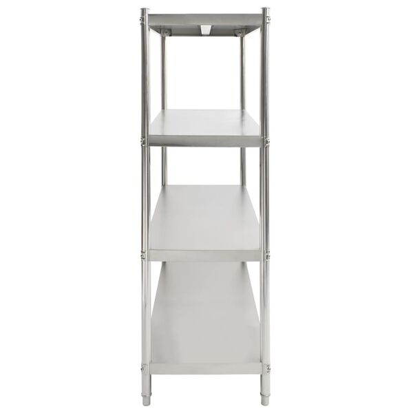 vidaXL K&uuml;chenregal mit 4 B&ouml;den 150&times;48&times;155 cm Edelstahl