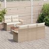 vidaXL Gartensofa-set mit Speicher 6 pcs Beige und Creme Poly-Rattan