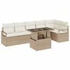 vidaXL Gartensofa-set 7 stk. Beige Poly Rattan