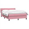 vidaXL Boxspringbett mit Matratze Rosa 140x220 cm Samt