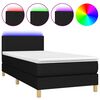 vidaXL Boxspringbett mit Matratze & LED Schwarz 90x190 cm Stoff