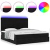 vidaXL Ottoman-Bett mit Matratzen & LEDs Schwarz 200x200 cm Samt
