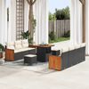 vidaXL Garten-Sofa-Set mit Kissen 10 pcs Schwarz und Creme