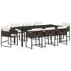 vidaXL Garten Essgruppe 9 stk. Braun Poly-Rattan