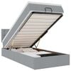 vidaXL Ottomane Bett mit Matratze & LEDs Hellgrau 90x200 cm Stoff