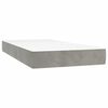 vidaXL Boxspringbett mit Matratze & LED Hellgrau 90x190 cm Samt