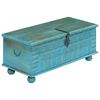 vidaXL Aufbewahrungstruhe Massivholz Mango Blau 100x40x41 cm