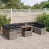 vidaXL Garten-Sofa-Set mit Kissen 11 pcs Grau