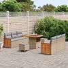 vidaXL Gartensofa-set mit Kissen 11 pcs Beige und Hellgrau Poly-Rattan