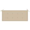 vidaXL Gartenbank mit Beige Auflage 120 cm Massivholz Teak