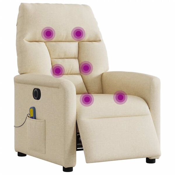 vidaXL Massagesessel Elektrisch Creme Stoff