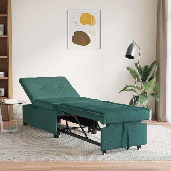 vidaXL Schlafsofa Ausziehbar Dunkelgr&uuml;n 194 x 50 x 82 cm Stoff