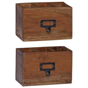 vidaXL Bleistiftetui Mehrfarbig 18 x 10 x 12 cm Massives Mahagoni Holz