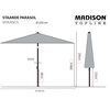 Madison Sonnenschirm Mykanos 250 cm Grau