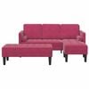 vidaXL Sofa Set mit Kissen 2 pcs Weinrot Polyester