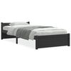 vidaXL Massivholzbett Schwarz 90x200 cm