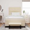 vidaXL Boxspringbett mit Matratze Creme 120 x 190 cm Stoff