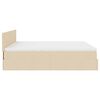 vidaXL Ottoman-Bett mit Matratzen Creme 180x200 cm Stoff