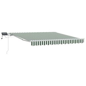 vidaXL Ausziehbare Markise Gr&uuml;n und Wei&szlig; 300 x 250 cm