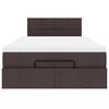 vidaXL Ottoman-Bett mit Matratze & LEDs Dunkelbraun 120x200 cm Stoff