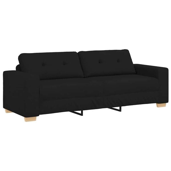 vidaXL 3-Sitzer-Sofa Schwarz 220x78x80 cm Stoff