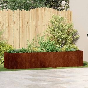 vidaXL Pflanzk&uuml;bel Rostig 200x40x40 cm Wetterfester Stahl