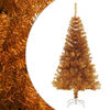 vidaXL K&uuml;nstlicher Weihnachtsbaum mit St&auml;nder Gold 150 cm PET