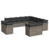 vidaXL 13-tlg. Garten-Sofagarnitur mit Kissen Grau Poly Rattan