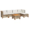 vidaXL 6-tlg. Garten-Sofagarnitur mit Kissen Beige Poly Rattan