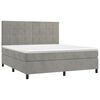 vidaXL Boxspringbett mit Matratze & LED Hellgrau 160x200 cm Samt