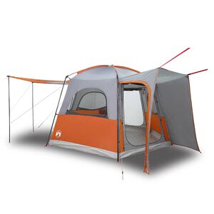 vidaXL Autozelt 4 Personen Grau und Orange Wasserfest