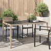 vidaXL Gartentisch 150x90x75 cm Gehärtetes Glas Poly Rattan Beige