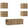 vidaXL 5-tlg. TV-Schrank-Set Wandmontage Artisan-Eiche Holzwerkstoff