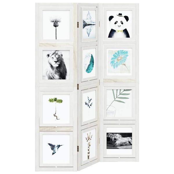 vidaXL 3-tlg. Raumteiler Wei&szlig; Massivholz Paulownia