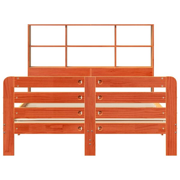 vidaXL Massivholzbett ohne Matratze Wachsbraun 160x200 Kiefernholz