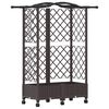 vidaXL Hochbeet mit Rankgitter und Dach Braun 124 x 40 x 129 cm PP