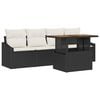 vidaXL Garten-Sofa-Set 5 Stk. Schwarz Poly Rattan