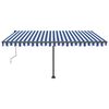 vidaXL Standmarkise Automatisch 450x350 cm Blau/Wei&szlig;