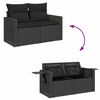 vidaXL Gartensofa-set mit Kissen 10 pcs Schwarz Poly-Rattan