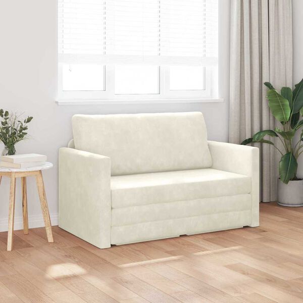 vidaXL Schlafsofa Creme 124 x 204 x 61 cm Samt