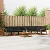 vidaXL Outdoor-Sofagarnitur mit Kissen 7 pcs Nat&uuml;rlich und Schwarz