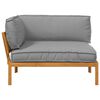 vidaXL Sofa Set mit Kissen Grau 131,5 x 92 x 69 cm Massivholz Akazie