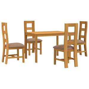 vidaXL Essgruppe 5 stk. Grau Massivholz Eiche