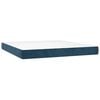 vidaXL Boxspringbett mit Matratze Dunkelblau 160x200 cm Samt