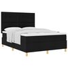 vidaXL Boxspringbett mit Matratze Schwarz 140 x 200 cm Stoff
