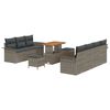 vidaXL Garten-Sofa-Set mit Kissen mit Speicher mit Kissen 10 pcs Grau