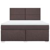 vidaXL Boxspringbett mit Matratze Dunkelbraun 180x200 cm Stoff
